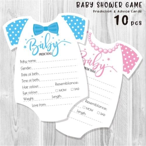 10pcs Baby Shower Boy/girl Gender Revealing Game Prediction Card Birthday Party Decoration Pink/blue Interactive Game Card