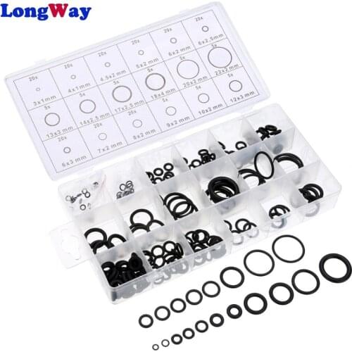 225pcs O ring Gascket set rubber O-ring NBR washer seals waterproof seals assortment 8 sizes plastic box kit set