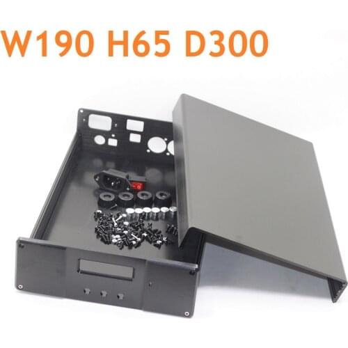 DAC Chassis For ES9018 Aluminum Decoding Shell Front Window W190 H65 D300 Full Black Box