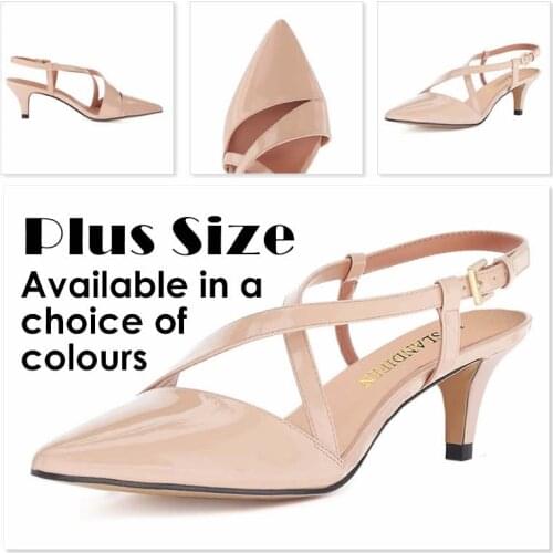 LOSLANDIFEN Womens 5cm Pointed Toe Cross Strap Buckle Sandals Slingback Pumps High Heels Party Wedding Dress Comfortable Shoes