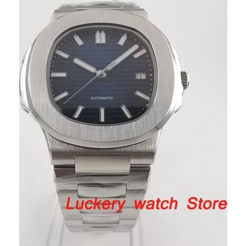 The New 39mm no logo blue dial luminous mens watch saphire glass Automatic wrist watch-BA144