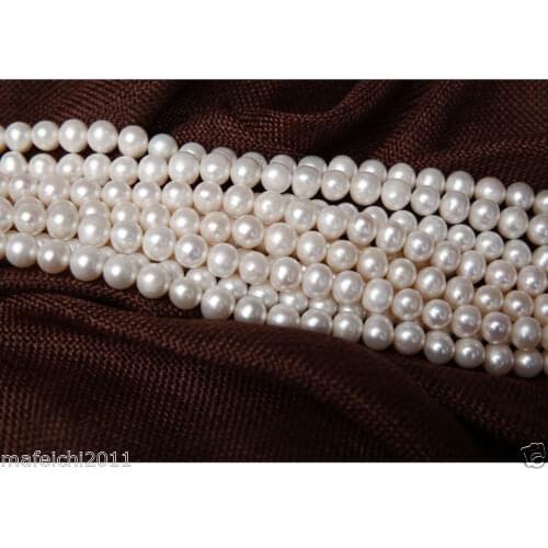 1 Strands 8-9 MM Real Natural White Akoya Cultured Pearl Loose Beads 15" AA