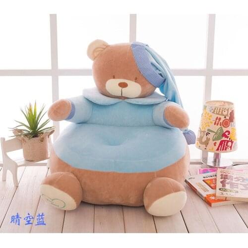 New plush bear sofa toy creative stuffed blue bear tatami doll gift about 55cm 0163
