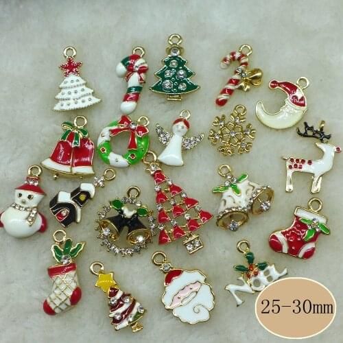 Pendant & Drop Ornaments New Year Metal Alloy Ornaments Sets charm For Holiday Christmas Decoration Supplies Noel Xmas Charms
