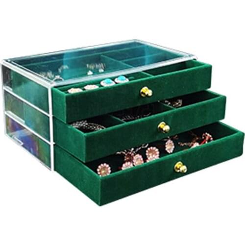 Jewelry Earring Storage Box Necklace hand jewelry transparent anti-oxidation large capacity multi-layer display rack