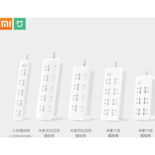 Original Xiaomi Mijia no usb Power Strip 3 6 8 Ports Plug Socket Power on/off 2500W 10A overload protection for office mi home