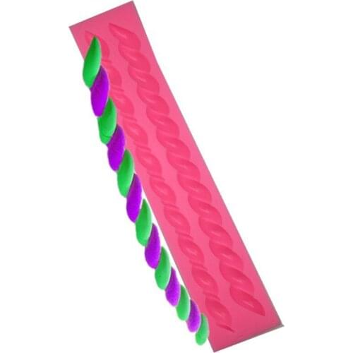Fondant Cake Mold Woven Twist Rope Mold Pearl Strip Decoration Baking Silicone Mould AT66