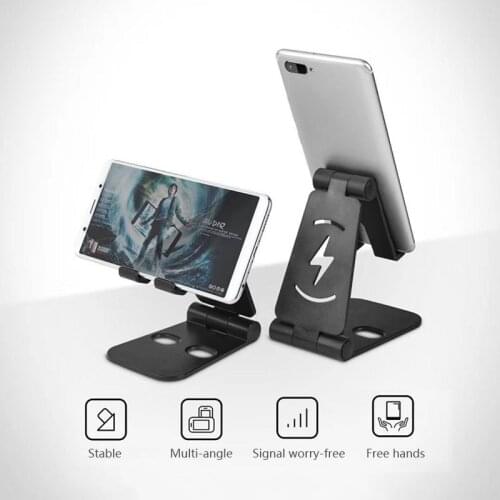 Adjustable Mobile Phone Holder Portable Desktop Stand Lazy Double Foldable Tablet Holder Charging Base For Phones IPad Tablet