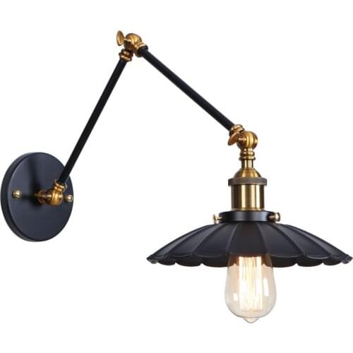 Retro Loft Decor Wall Lamp Adjustable Fixture Iron Industrial Vintage Sconce Black/Rust Wall Light Applique Murale Luminaire