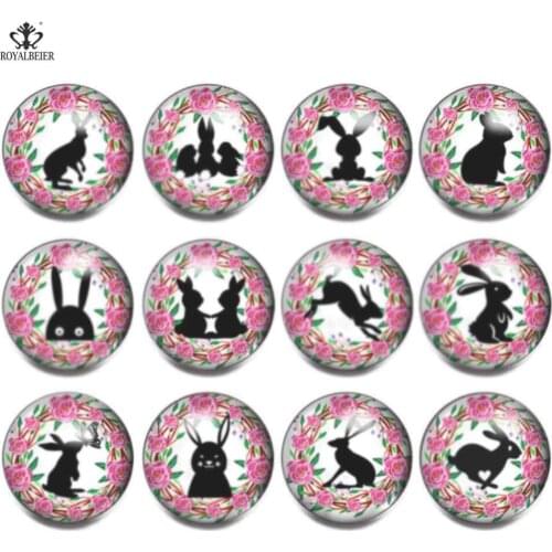 ROYALBEIER 12pcs/lot Mix Theme Beautiful Cute Pattern 18mm Snap Button Charms For DIY 18mm Snaps Bracelet Snap Jewelry KZ1104