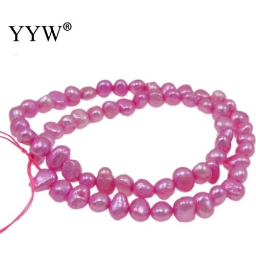 Rose Pink 6-7mm Natural Pearl For Diy Women Elegant Necklace Bracelet Jewelry Making Baroque Freshwater Pearl Beads