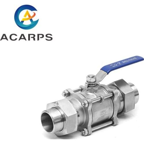 1/2" 3/4" 1" 1-1/4" 1-1/2" 2" Three Piece Double Outer Wire Welded Sleeve Ball Valve Three Piece Ball Valve Welded Ball Valve