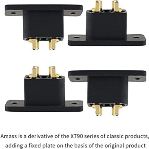 20PCS Amass XT90E-M Black Battery Plug Gold-Plated Male Connector DIY Connecting Parts for RC Racing Drone Plug Accessories