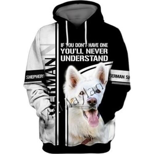 Unisex 3D German Shepherd Graphic Hoodie Harajuku Hoodie Alt Clothing Animal Crossing Streetwear Oversized Hoodie Pullover QW-55