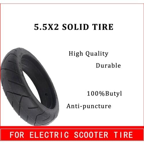 5.5 Inch 5.5X2 Solid Tyre Upgrade Thickened Puncture Proof Tyre for Jackhot Carbon Fiber Scooter Fastwheel F0 Electric Scooter