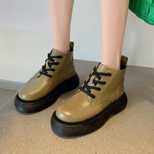 New Retro Gothic Women Sexy Martin Boots Fashionable Short Ankle Boots Classic Platform Mid Heels Lace Up Goth Pump Lolita Shoes