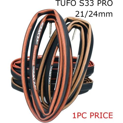 1pc TUFO S33 PRO Road Bike Tubular Clincher Tire Bicycle Tires Fixed Gear Tyre 28" 21mm/24mm 700C Bike Tyre Black/Red/Brown
