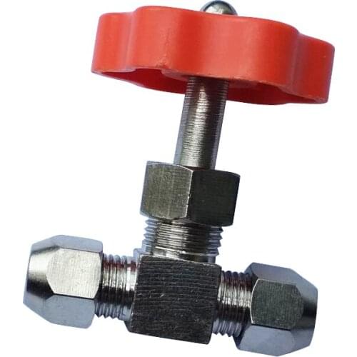 10 mm OD Nickel-Plated Brass Needle Valve Max Pressure 0.8 Mpa