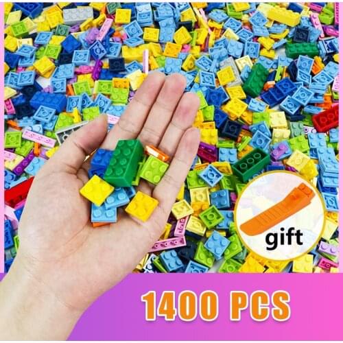 1400pcs Creative City DIY Bulk Bricks Model Kids Assemble Toys Compatible with 3069/3024/3005 Building Blocks Small Size Gifts