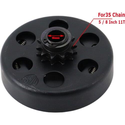 16mm Centrifugal Automatic Clutch 5 / 8 Inch Bore 11T 35 Chain Clutch for 2.8Hp and 97Cc Engines for Go Kart Bicycles Trolleys