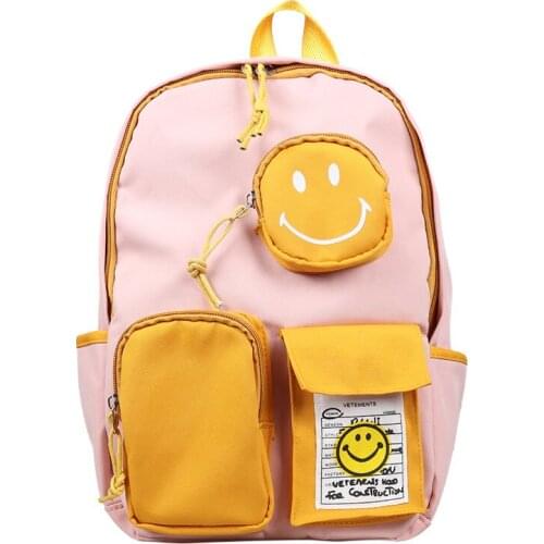 2021 New Canvas Children Backpacks Girls Boys School Bags Baby Backpack Cute Toddler Kids Bag Cartoon Kindergarten Bag for 2-6Y