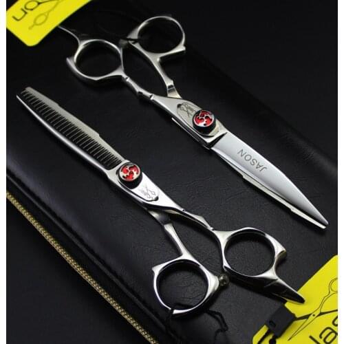 332# 6Inch Brand Jason TOP QUALITY Hairdressing Scissors JP 440C Bang Cut Barbers Cutting Scissors Thinning Shears Hair Scissors