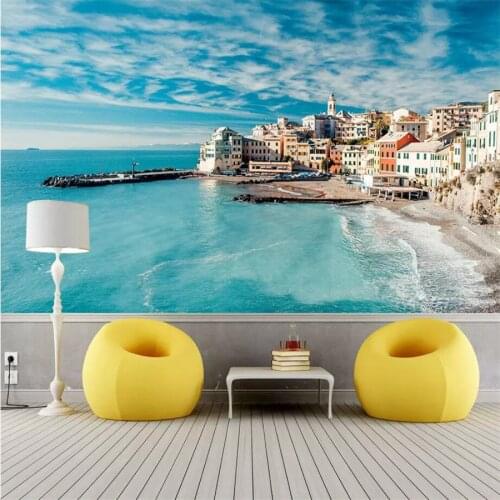 Beibehang custom mural 3D papel de parede para quarto em Mediterranean personalized wallpaper background mural space expansion