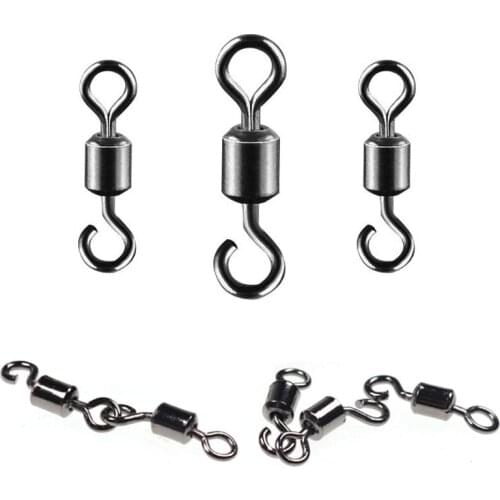 50pcs High Quality Alloy Copper Opening 8 Shape Swivel Single Hook Swivel Pin Solid Connector Rings Fishing Tackle Accessory