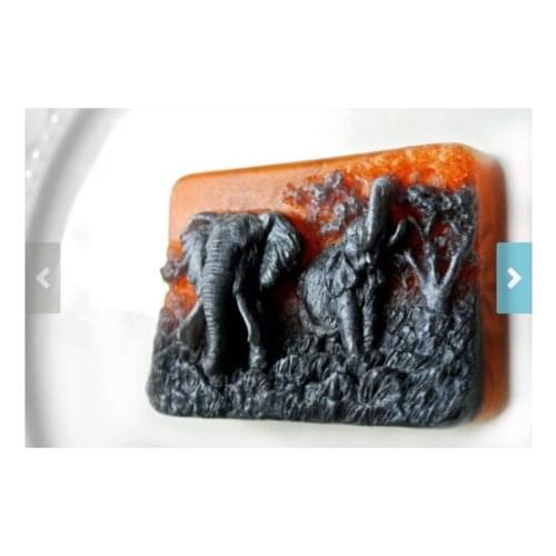 African Elephant Soap Mold Silicone Mold Soap Mold Candle Molds Cake Decorating Tools Handmade Chocolate Animal Moulds PRZY 001