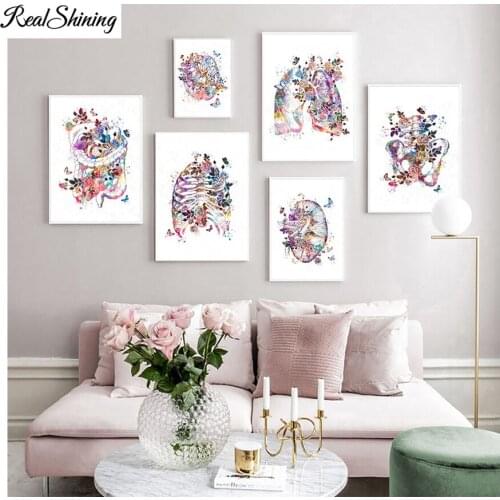 Diamond Embroidery Art physiological organs picture Full Round Diamond Painting flower Rhinestone Picture Mosaic Bead Home Decor