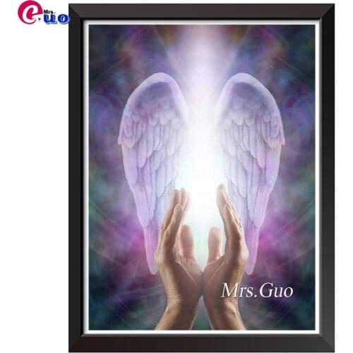 Diamond Painting For Guardian Angel Wings,Diamond Mosaic 5D Full Square/Round Drill Diamond Art Kits Embroidery Cross Stitch Set