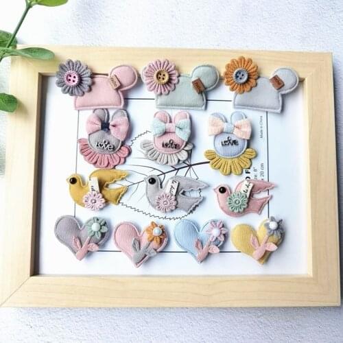 10pcs Cute Rabbit Bow Cloth Applique Sew on Patch for Clothes Diy Crafts Flower Girls Shoes Hat Sweater Hair Decor Accessories