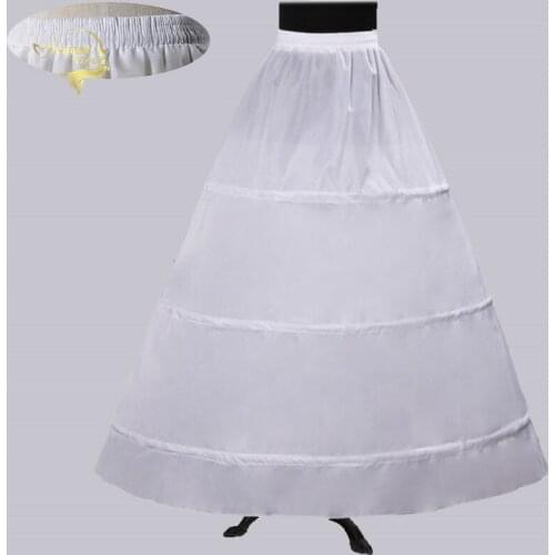 Free shipping White Bridal Wedding Petticoats 3 Hoops Crinoline Prom Underskirt Skirt Slip Vestido Longo Jupon Cerceau Mariage