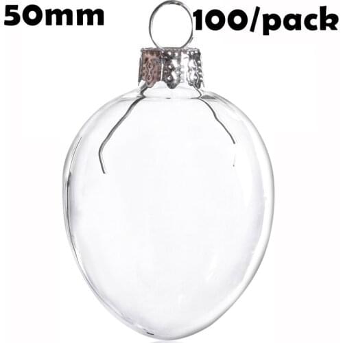 Free Shipping DIY Paintable Christmas Decoration Ornament/Ball 50mm Glass Egg, 100/Pack