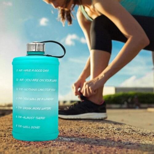 2.2L Water Bottle Eco-friendly Large Capacity PET Motivational Time Marker Fitness Kettle Large capacity outdoor space cup