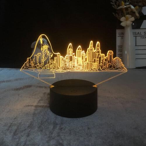 Color Changing Delineascope Child 3D Night Light Best Selling The Statue of Liberty In New York Halloween Birthday Holiday Decor
