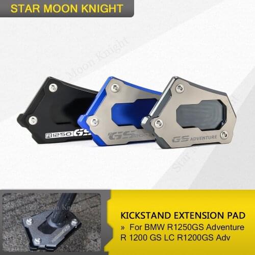 For BMW R1250GS Adventure R 1200 GS LC R1200GS Adv CNC Kickstand Side Stand Vergroter Plaat Extension Pad LOGO R1200GS R1250GS