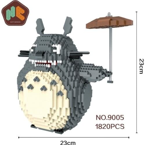 HC Big Size Magic Blocks Totoro Mini Bricks Anime DIY Building Toys Kawaii Juguetes Auction Model Kids Gifts Girls 9005