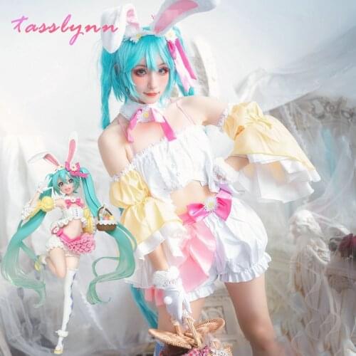Custom Made Vocaloid Four Seasons Series Miku Spring Rabbit Cosplay Costume COSPLAYLOVE for Girl Cute Party Halloween Costumes