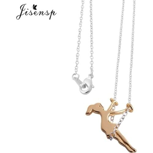 Jisensp New Fashion Tiny Girl Swing Necklace for Women Jewelry Gift Long Chain Necklaces & Pendants Trendy Jewelry bijoux femme