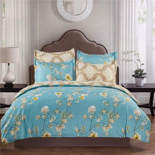 2021 New Simple Style Floral Bedding Set Queen 240x220 Duvet Quilt Cover Pillowcases Polyester Boho Bedroom All-Season Available