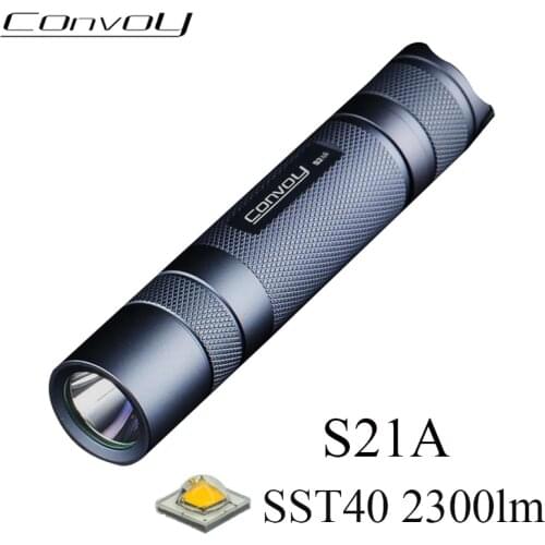 Convoy S21A Flashlight EDC Torch Flash Light SST40 2300lm Linterna LED 21700 Lantern Fishing Camping Lamp Work Bike Latarka
