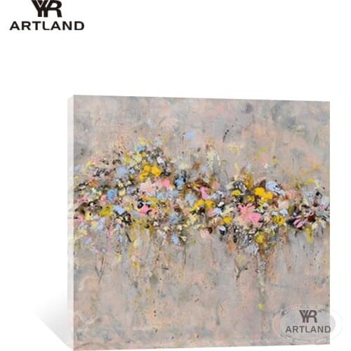 Beautiful little colorful flowers Pure Hand painted abstract acrylic oil painting on canvas wall art picture for living room
