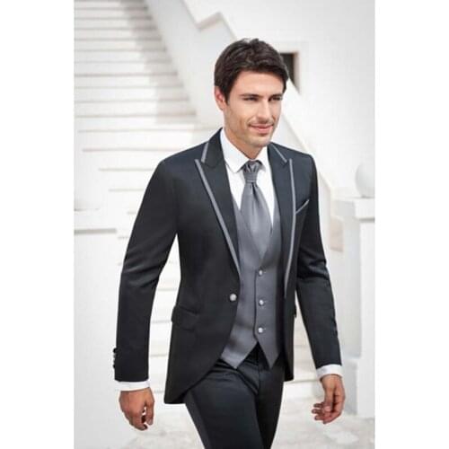 Fashion Men Suit 2019 Popular Groomsmen Mens Wedding suits Tuxedos Prom Business Men Office Wear (Jacket+Pants+Vest+Tie)