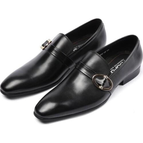 Mens leather shoes, business formal shoes, mens footwear European version, soft leather, comfortable for wedding wear