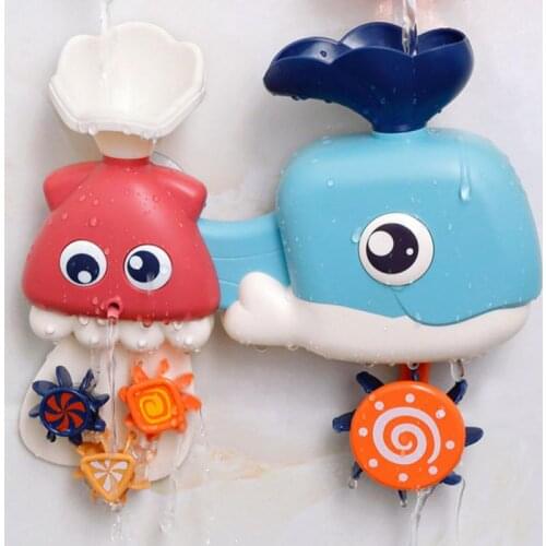 New Baby Bath Toy Shower Bathing Water Spray Toy Cartoon Cute Whale Octopus Spray Water Shower Play Water Toys Kids Gift