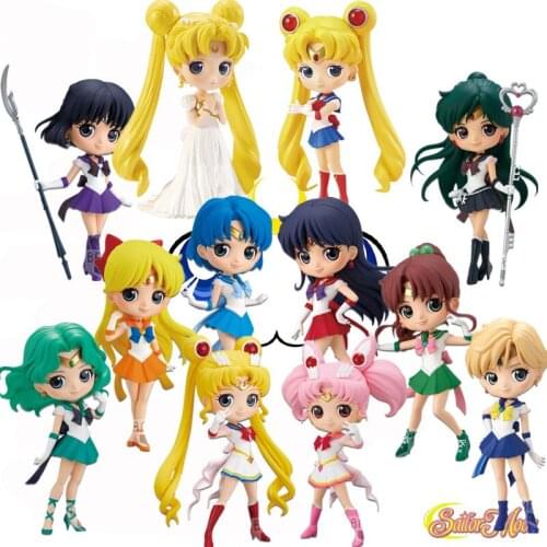 New Kawaii Anime Sailor Moon Tsukino Action Figure Wings Toy Doll Cake Decoration Collection Model Girl Gift Toy