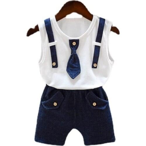 New Summer Baby Clothes Children Boys Cotton Casual Vest Shorts 2Pcs/Sets Toddler Active Costume Infant Outfits Kids Tracksuits