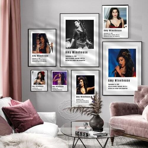 Amy Winehouse Singer Poster, Music Star Wall Art, Nordic Winehouse Portrait Wall Picture, Living Room Wall Stickers, Fans Gift