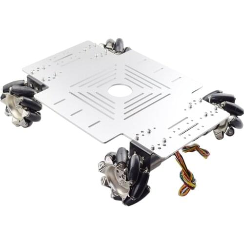 20KG Big Load 4WD All Metal Mecanum Wheel Robot Car Chassis Kit Platform with DC 12V Encoder Motor for Arduino DIY Project